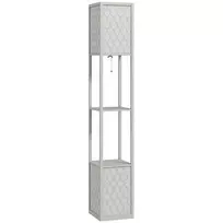 HOMCOM toršeras modernaus dizaino, 2 lentynos, virvelinis jungiklis, 26 cm x 26 cm x 156 cm, juoda + balta