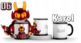 Magiskas puodelis Cuphead su vardu, keičiantis spalvą