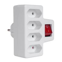 Maclean MCE217 elektros šakotuvas su jungikliu, 4 lizdai, Baltas