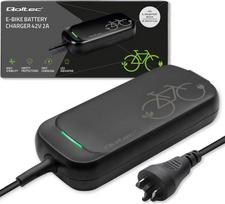 Qoltec Pro Charger for Bosch Electric Bike | 36V | 42V Output | 2A | Bosch Plug | Waterproof | Includes Power Cable