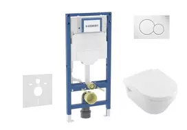 Geberit Duofix - potinkinio modulio komplektas, Architectura unitazas su švelnaus uždarymo dangčiu ir Sigma01 nuleidimo mygtuku, Alpių baltas SANI11CK3100