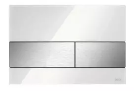Tece TECEsquare - WC nuleidimo plokštelė, apsauga nuo pirštų atspaudų, baltas stiklas / šlifuotas nerūdijantis plienas 9240801