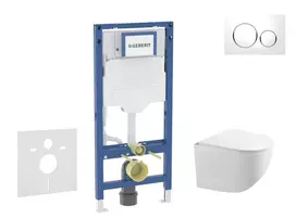 Geberit Duofix potinkinio modulio komplektas, Gaia WC su švelnaus uždarymo dangčiu ir Sigma20 nuleidimo mygtuku, baltas/chromuotas SANI11CA3118B