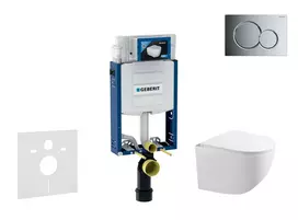 Geberit Kombifix - potinkinio modulio komplektas, Gaia WC su švelnaus uždarymo dangčiu ir Sigma01 nuleidimo mygtuku, blizgus chromas SANI15CA1118