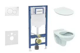Geberit Duofix potinkinio modulio komplektas, Alpha unitazas su švelnaus uždarymo dangčiu ir Sigma01 nuleidimo mygtuku, Alpine White SANI11CD3100