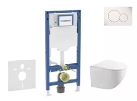 Geberit Duofix - potinkinio modulio komplektas, Gaia WC su švelnaus uždarymo dangčiu ir Sigma01 nuleidimo mygtuku, Alpių baltas SANI11CA3117B