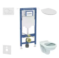Geberit Duofix potinkinio modulio komplektas, Alpha unitazas su dangčiu ir Sigma01 nuleidimo mygtuku, Alpine White SANI11CD3114