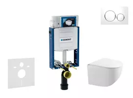 Geberit Kombifix - potinkinio modulio komplektas, Gaia WC su švelnaus uždarymo dangčiu ir Sigma20 nuleidimo mygtuku, baltas/chromuotas SANI15CA3114