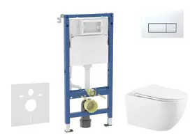 Geberit Duofix potinkinio modulio komplektas, Gaia WC su minkšto uždarymo dangčiu ir Delta50 nuleidimo mygtuku, Alpių baltas SANI11CA3144B