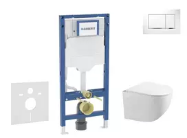 Geberit Duofix potinkinio modulio komplektas, Gaia WC su minkšto uždarymo dangčiu ir Sigma30 nuleidimo mygtuku, baltas/chromuotas SANI11CA3119B