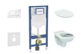 Geberit Duofix potinkinio modulio komplektas, Alpha WC su minkšto uždarymo dangčiu ir Sigma30 nuleidimo mygtuku, baltas/chromuotas SANI11CD3104