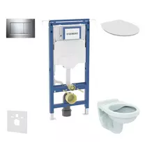 Geberit Duofix potinkinio modulio komplektas, Alpha WC su dangčiu ir Sigma30 nuleidimo mygtuku, chromuotas SANI11CD1106