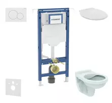 Geberit Duofix potinkinio modulio komplektas, Alpha WC su dangčiu ir Sigma01 nuleidimo mygtuku, Alpine White SANI11CD3113
