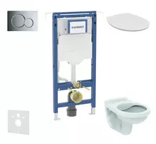 Geberit Duofix potinkinio modulio komplektas, Alpha WC su dangčiu ir Sigma01 nuleidimo mygtuku, blizgus chromas SANI11CD1104