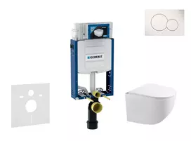 Geberit Kombifix - potinkinio modulio komplektas, Gaia WC su švelnaus uždarymo dangčiu ir Sigma01 nuleidimo mygtuku, Alpių baltas SANI15CA3113