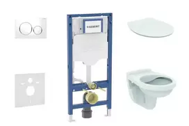 Geberit Duofix potinkinio modulio komplektas, Alpha WC su minkšto uždarymo dangčiu ir Sigma20 nuleidimo mygtuku, baltas/chromuotas SANI11CD3103