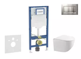 Geberit Duofix potinkinio modulio komplektas, Gaia WC su minkšto uždarymo dangčiu ir Sigma30 nuleidimo mygtuku, matinis chromas/chromas SANI11CA1128B