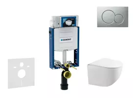Geberit Kombifix - potinkinio modulio komplektas, Gaia WC su minkšto uždarymo dangčiu ir Sigma01 nuleidimo mygtuku, matinio chromo lakas SANI15CA1121