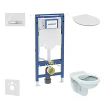 Geberit Duofix potinkinio modulio komplektas, Alpha unitazas su dangčiu ir Sigma50 nuleidimo mygtuku, Alpine White SANI11CD3121