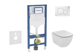 Geberit Duofix potinkinio modulio komplektas, Tesi WC su švelnaus uždarymo dangčiu ir Sigma01 nuleidimo mygtuku, Alpių baltas SANI11CD3132