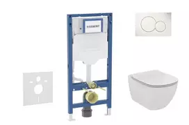 Geberit Duofix potinkinio modulio komplektas, Tesi WC su dangčiu ir Sigma01 nuleidimo mygtuku, Alpių baltas SANI11CD3116