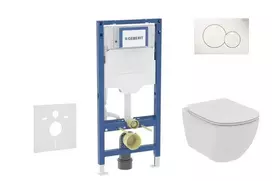 Geberit Duofix potinkinio modulio komplektas, Tesi WC su minkšto uždarymo dangčiu ir Sigma01 nuleidimo mygtuku, Alpių baltas SANI11CD3108