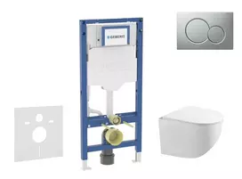 Geberit Duofix potinkinio modulio komplektas, Gaia WC su minkšto uždarymo dangčiu ir Sigma01 nuleidimo mygtuku, matinio chromo lakas SANI11CA1129B