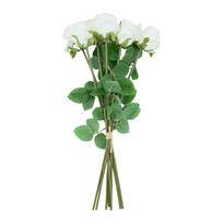 Dirbtinės gėlės „FLOWERLY“ – 8 rožių puokštė, baltos