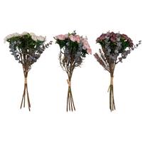 Dirbtinė gėlė „FLOWERLY“, 26 cm, puokštė iš 4 rožių, įvairių spalvų