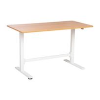 Rašomasis stalas „ERGO“ su rankiniu reguliavimu, 120 x 60 x H70–115 cm, ąžuolas/balta