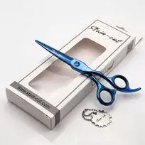 Stain-Cut Blue Titanium Sword Blade Scissors Profesionalios plaukų kirpimo žirklės, 5.5"