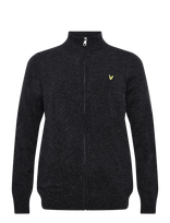 Lyle & Scott - Lambswool Blend Zip Through Cardigan - Megztinis - Juoda