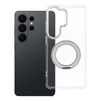 Frame Circle Stand dėklas Samsung Galaxy S26 Ultra, suderinamas su MagSafe, skaidrus