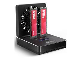ADSA-M2C22 USB-C 20Gbps docking station for 2x M.2 NVMe/SATA SSD with disk cloning function without PC