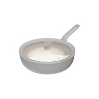 BergHOFF 28 cm wok keptuvė su dangčiu - Balance Moonmist maišymui keptuvė su stiklo dangčiu ir nupylimo funkcija