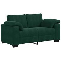 vidaXL Dvivietė sofa, tamsiai žalia, 160x77x82 cm, aksomas