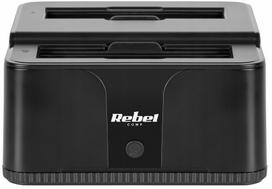 Jungčių stotelė Rebel USB 3.0 HDD/SSD, juoda sp.
