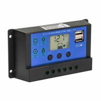 PWM saulės įkrovimo valdiklis 60A 12V/24V su LCD ekranu ir 2 USB jungtimis