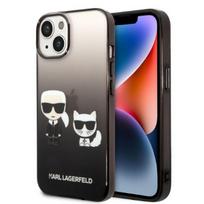 Karl Lagerfeld K&Choupette Centered Grad dėklas iPhone 14 Plus telefonui, juodas