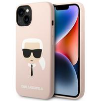 Karl Lagerfeld Silicone Karl's Head MagSafe dėklas iPhone 14 Plus / 15 Plus, rožinis