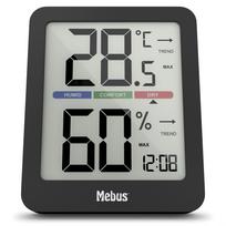 Mebus 11115 skaitmeninis termometras-higrometras, juodas