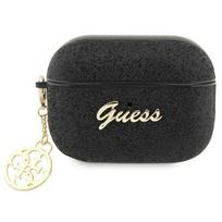 Guess AirPods Pro 2 dėklas Black PU Glitter Flake 4G