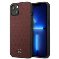 Mercedes dėklas iPhone 13 mini telefonui Leather Stars Pattern, raudonas