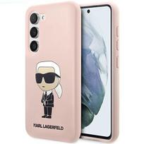 Karl Lagerfeld dėklas Samsung Galaxy S23 telefonui Silicone Ikonik, rožinis