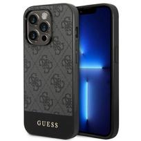 Guess dėklas iPhone 14 Pro Max telefonui, 4G Stripe Collection, pilkas