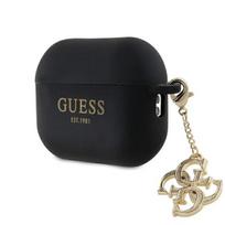 Guess AirPods Pro 2 dėklas Silicone 4G Strassed Charm, juodas