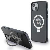 Karl Lagerfeld dėklas iPhone 15 su MagSafe ir stovu, juodas