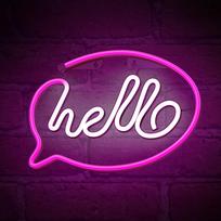 Forever Light HELLO LED Neonas, Rožinis ir Baltas