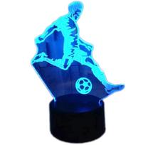 3D LED naktinė lempa Futbolininkas, RGB, su nuotolinio valdymo pulteliu
