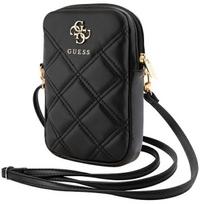 Guess Zip Quilted 4G telefono dėklas-rankinė, juodas